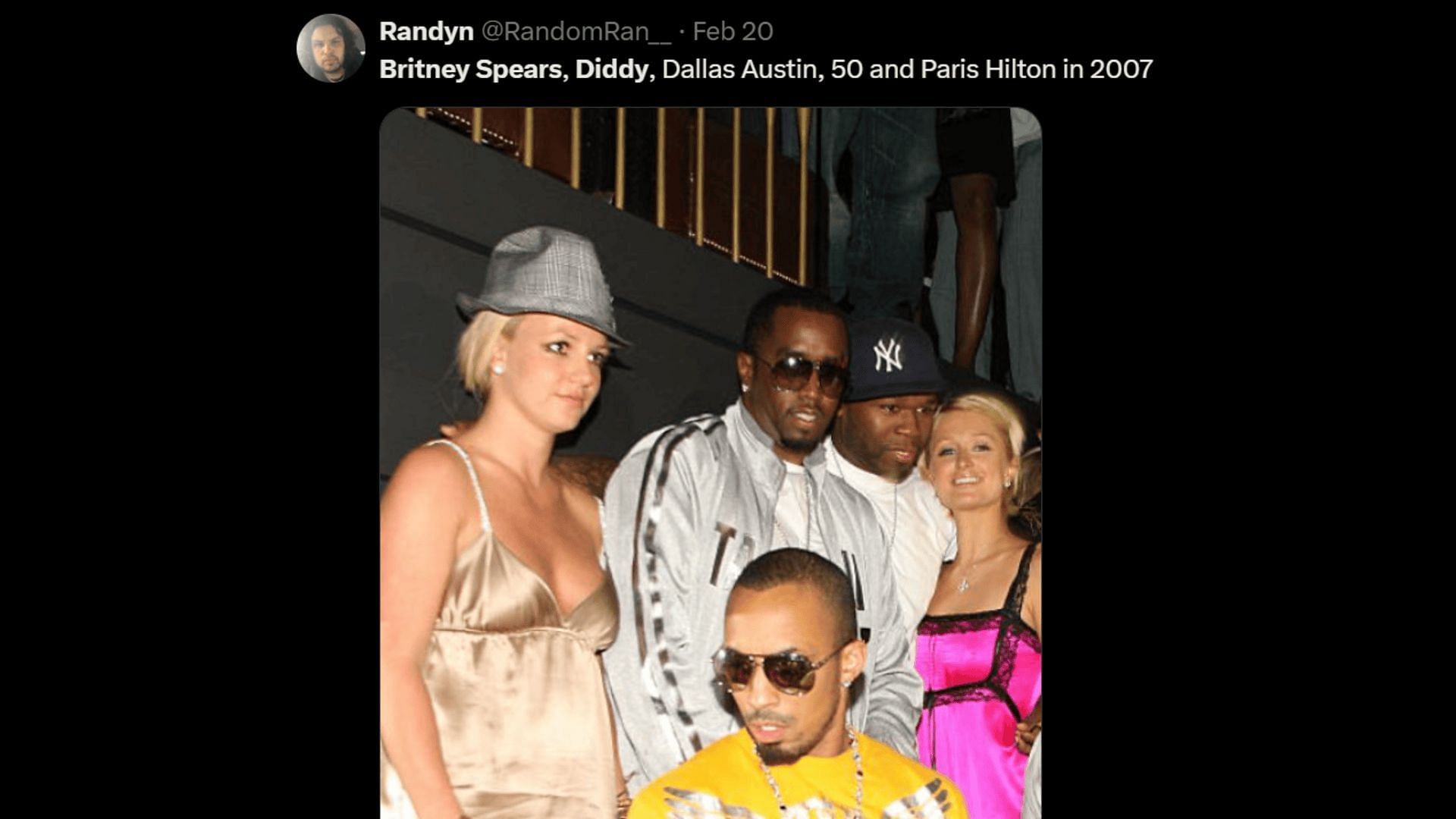 Britney Spears partying with Diddy in 2007. (Image via X/@@RandomRan__)